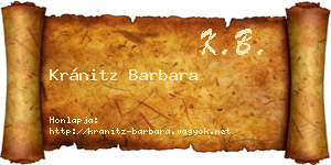 Kránitz Barbara névjegykártya