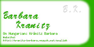 barbara kranitz business card