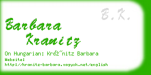 barbara kranitz business card